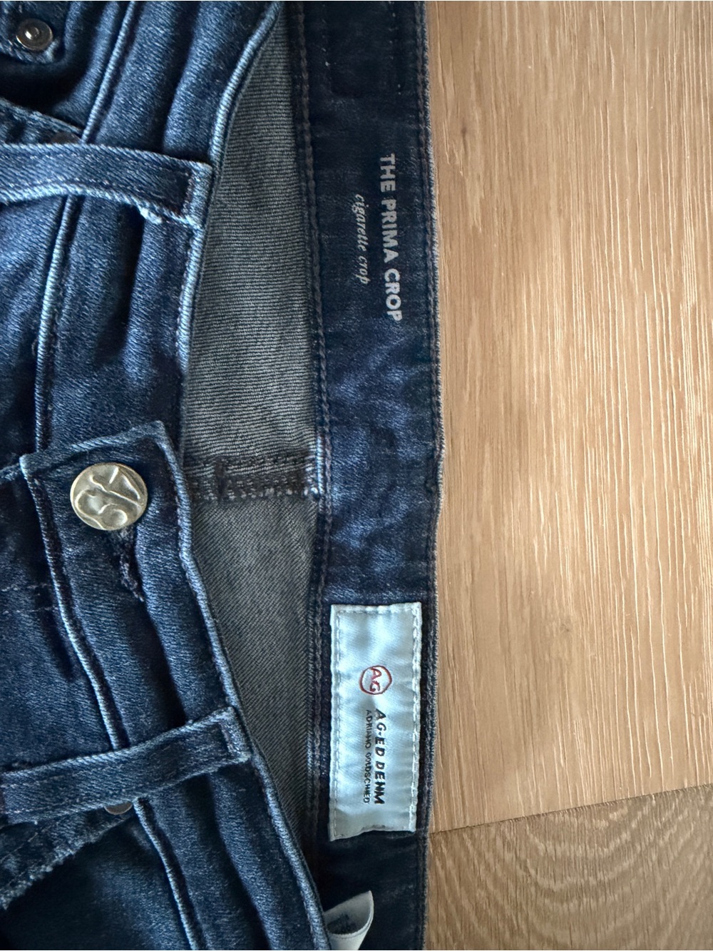 AG Adriano Goldschmied Dark Indigo The Prima Crop Cigarette Crop - Picture 2 of 4